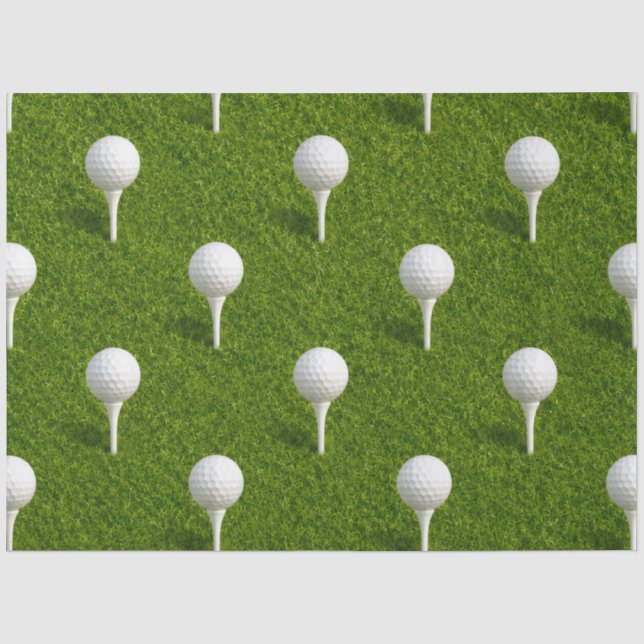 Papel De Seda Bola de golfe em fundo de grama verde (Frente )