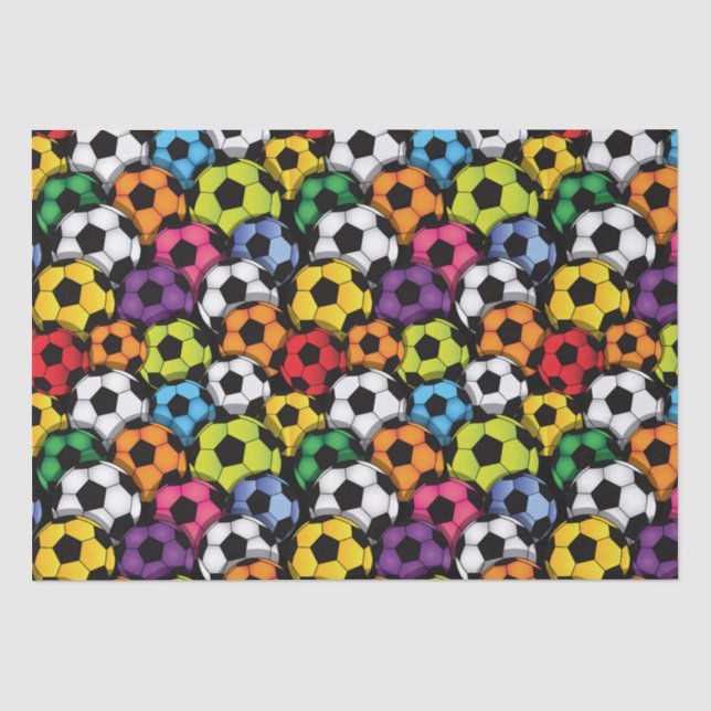 Papel De Seda Bolas de Futebol Coloridas (Frente )