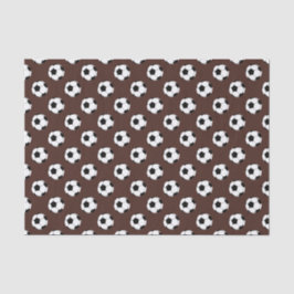 Papel De Seda Bolas de futebol preto-branco em castanho