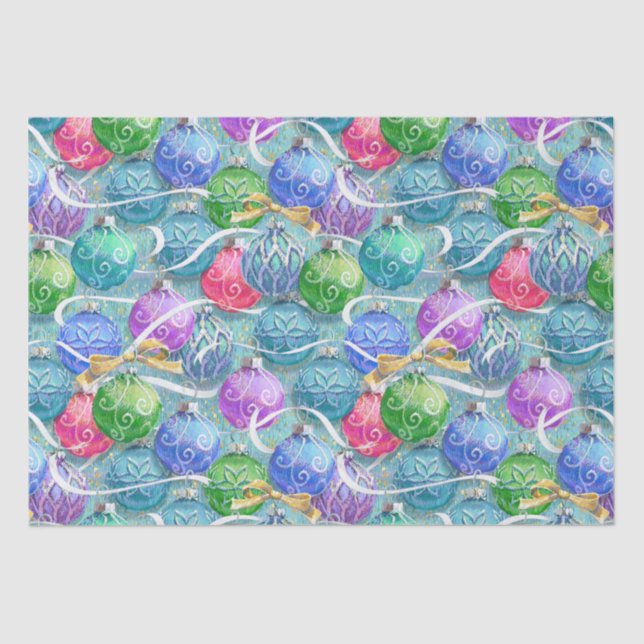 Papel De Seda Bolas de Natal Festivas (Frente )