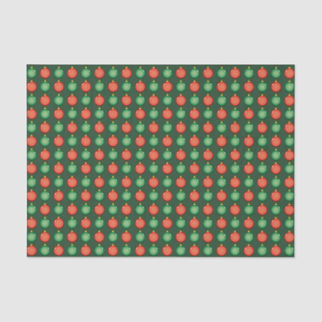 Papel De Seda Bolas de Natal Vermelhas e Verdes Festivas Natal (Frente )