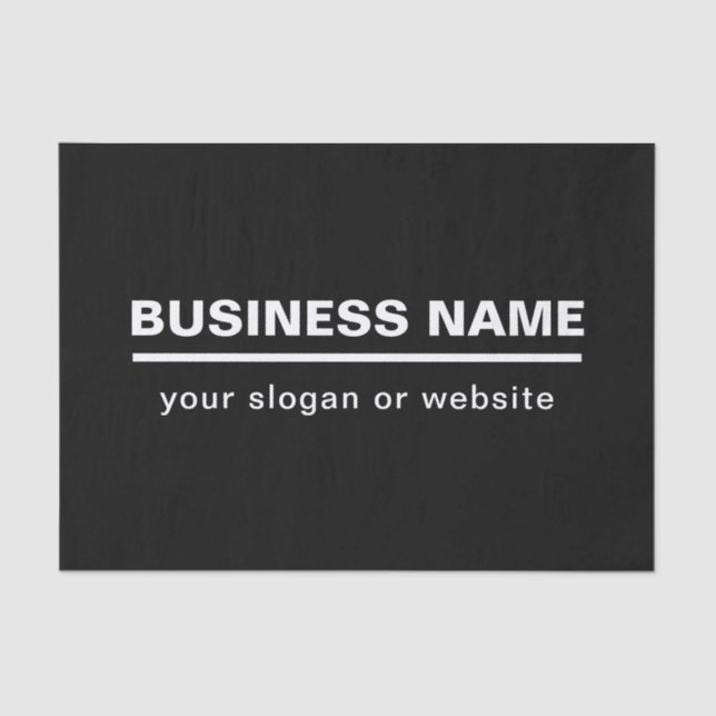 Papel De Seda Bold Modern Business Name Modelo | B&W (Frente )