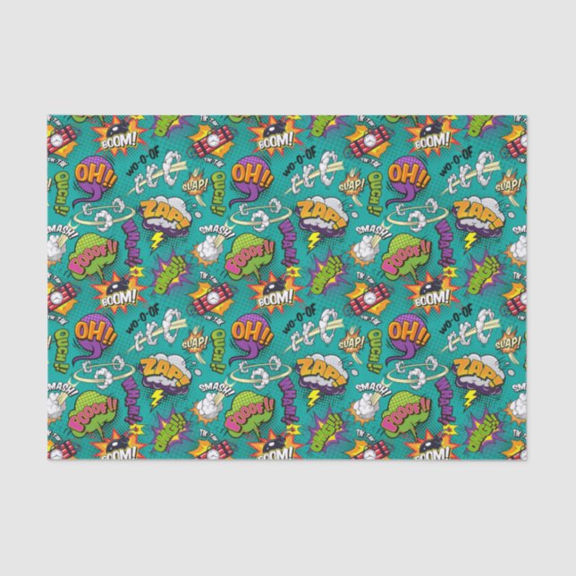 Papel De Seda Bolhas de banda desenhada (Frente )