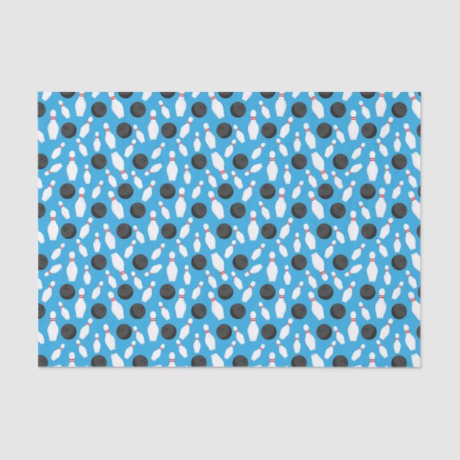 Papel De Seda Boliche Festa de aniversário da página inicial azu (Frente )