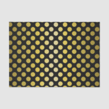 Bolinhas amarelas Dourados no tecido preto