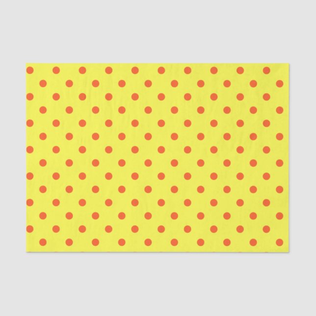 Papel De Seda Bolinhas Amarelas e Laranja (Frente )