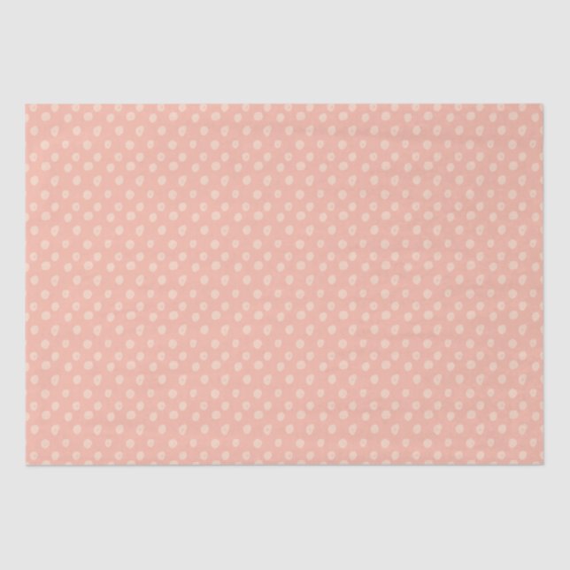 Papel De Seda Bolinhas Blush bonito Rosa (Frente )