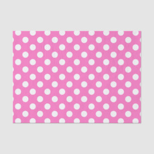 Papel De Seda bolinhas brancas a rosa