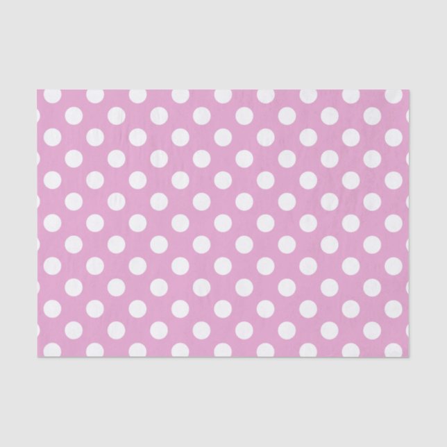 Papel De Seda Bolinhas brancas a rosa pálido (Frente )