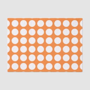 Papel De Seda Bolinhas brancas alaranjadas