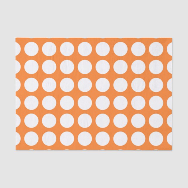 Papel De Seda Bolinhas brancas alaranjadas (Frente )