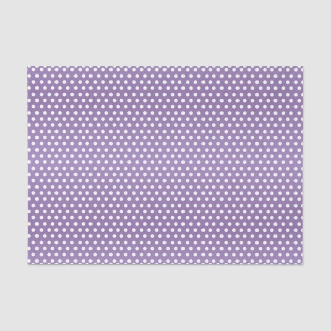 Papel De Seda Bolinhas brancas e roxas claras (Frente )