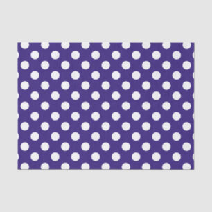 Papel De Seda Bolinhas brancas em azul escuro