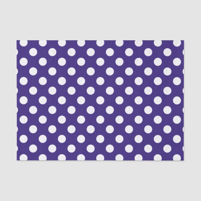Papel De Seda Bolinhas brancas em azul escuro (Frente )