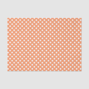 Papel De Seda Bolinhas brancas em laranja de Tangerine
