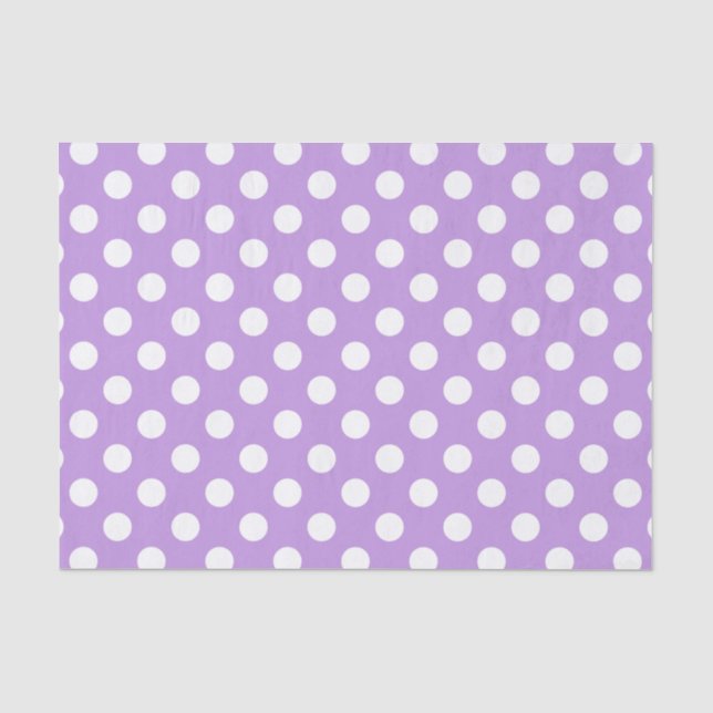 Papel De Seda Bolinhas brancas em lilás (Frente )