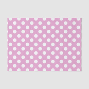 Papel De Seda Bolinhas brancas em rosa pálido