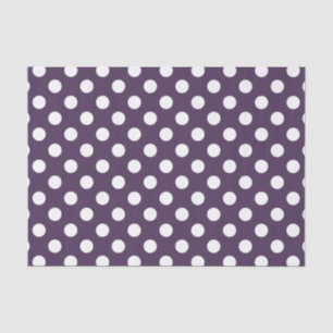 Papel De Seda bolinhas brancas em roxo de ameixa