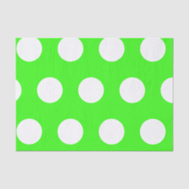 Papel De Seda Bolinhas brancas neon-line grandes