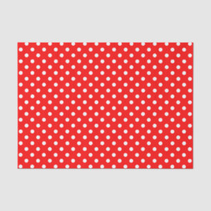 Papel De Seda Bolinhas brancas no fundo vermelho