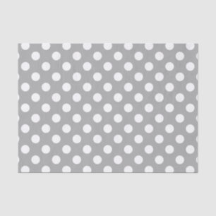 Papel De Seda Bolinhas brancas sobre cinzas