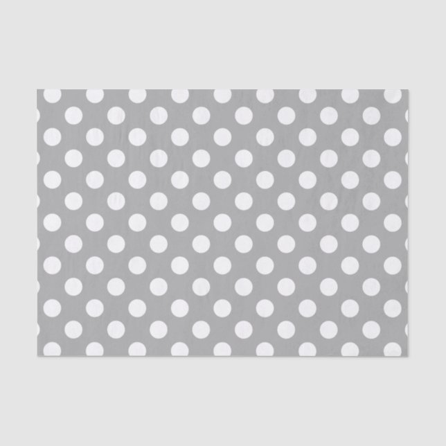 Papel De Seda Bolinhas brancas sobre cinzas (Frente )