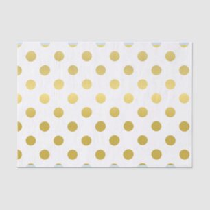 Papel De Seda Bolinhas Branco E Dourada Personalizada