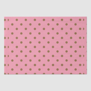 Papel De Seda Bolinhas castanho a rosa