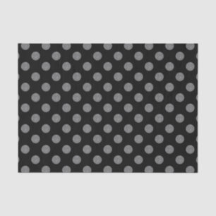 Papel De Seda Bolinhas cinzentas e pretas