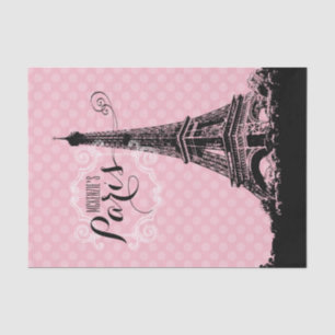 Papel De Seda Bolinhas cor-de-rosa conhecidas Monogrammed da