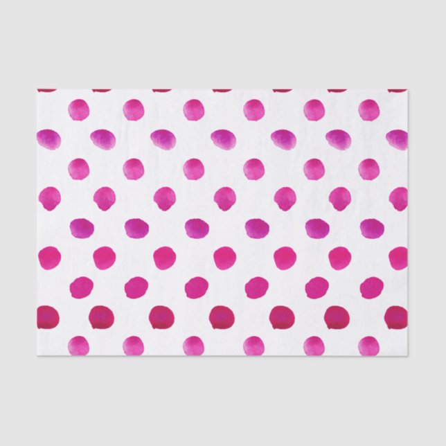 Papel De Seda bolinhas de aquarela rosa (Frente )