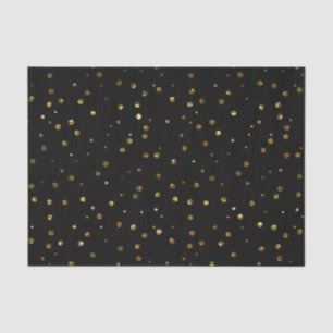 Papel De Seda Bolinhas de Confetti Douradas Negra Elegante Spark
