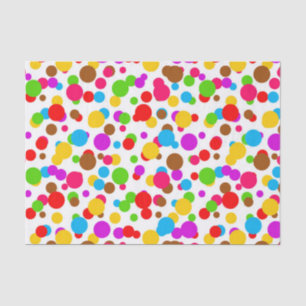 Papel De Seda Bolinhas de fundo brancas coloridas