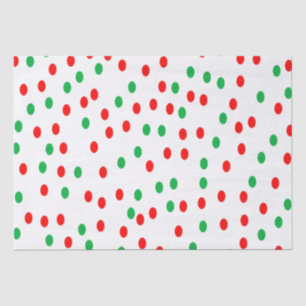 Papel De Seda Bolinhas de Natal Verdes e Vermelhas