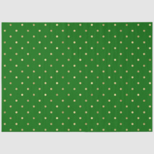 Papel De Seda Bolinhas Douradas verdes elegantes