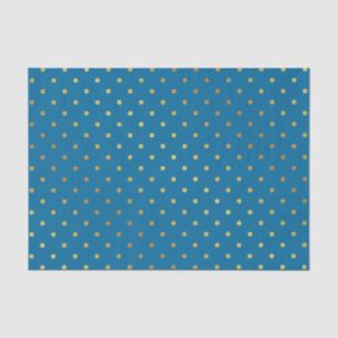 Papel De Seda Bolinhas elegantes do ouro e dos azuis marinhos