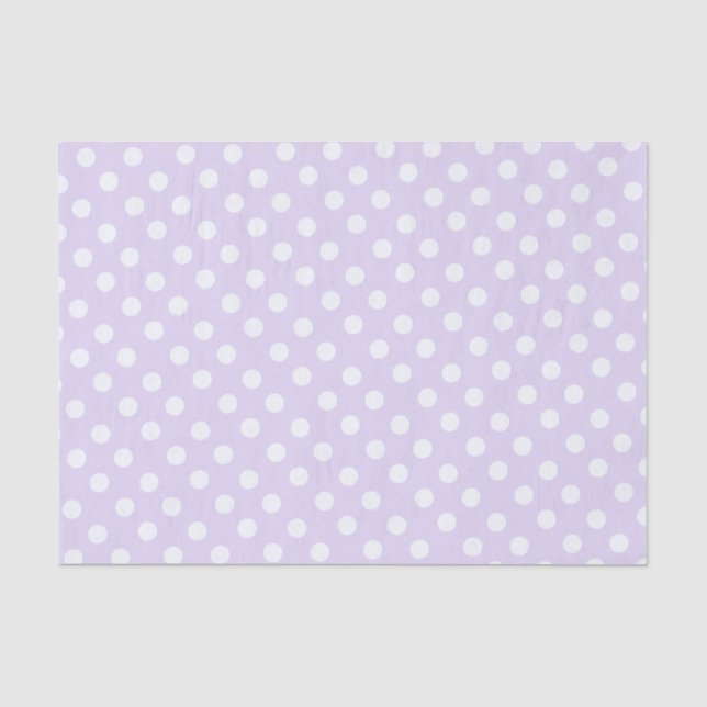 Papel De Seda bolinhas em lavanda suave (Frente )