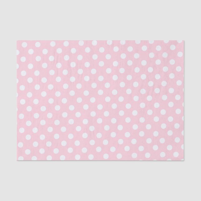 Papel De Seda bolinhas em rosa pastel  (Frente )
