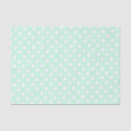 Papel De Seda bolinhas em verde menta pastel