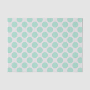 Papel De Seda Bolinhas Grandes Verde e Branco Modernos