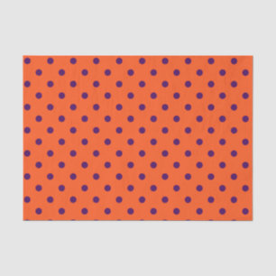 Papel De Seda Bolinhas laranja e roxa