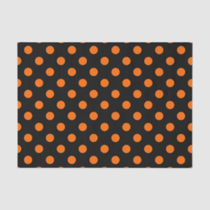 Papel De Seda Bolinhas Laranja Pretas