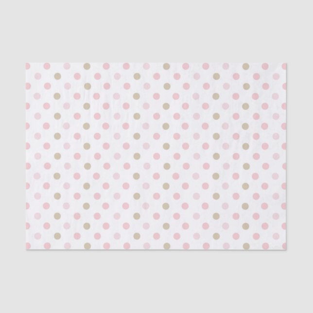 PAPEL DE SEDA BOLINHAS PINK E TAN PASTEL (Frente )