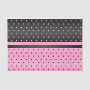 Papel De Seda Bolinhas pretas e cor-de-rosa