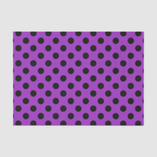 Papel De Seda bolinhas pretas em roxo