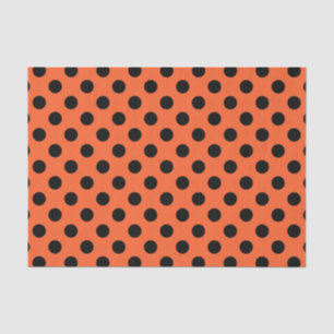 Papel De Seda Bolinhas pretas na laranja