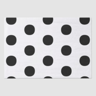 Papel De Seda Bolinhas Preto branco grande e brilhante padrão