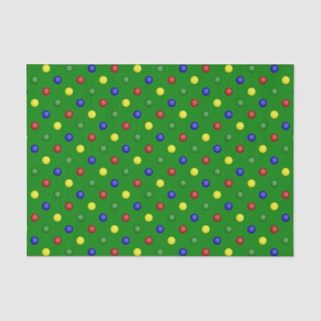 Papel De Seda Bolinhas Primárias,PAPEL WRAP DE TECIDO Verde (Frente )