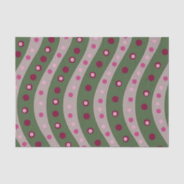 Papel De Seda Bolinhas verde-cor-de-rosa magenta, em Springtime,