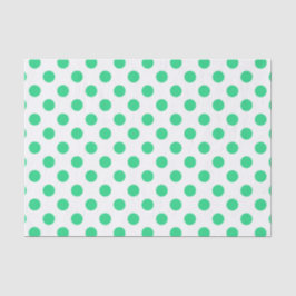 Papel De Seda Bolinhas verdes e brancas